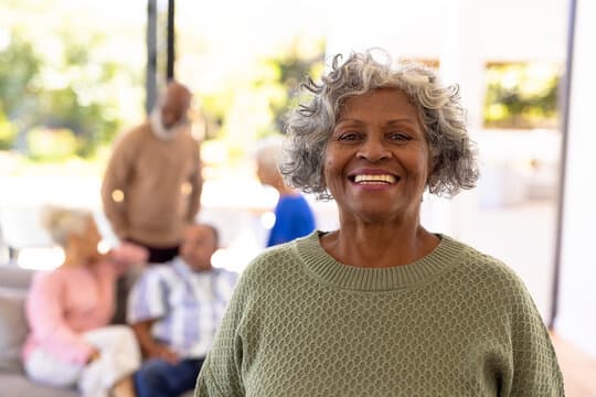 Caregiver assisting an older person at home
